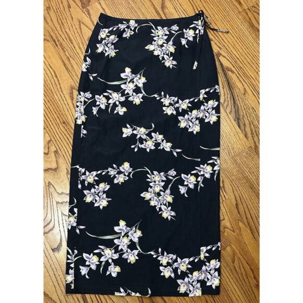 Tommy Bahama Tropical Silk Wrap Long Skirt 10 Floral Beach‎ Vacation Hibiscus - Picture 2 of 7
